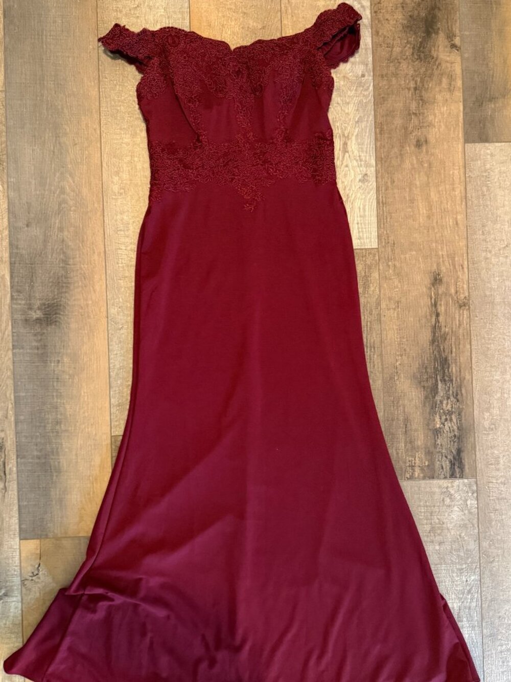 Maroon Off-Shoulder Mermaid Long Evening Formal Prom Dresses for Womens 10
